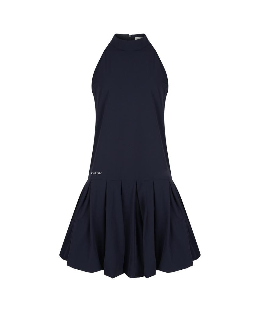 Candini Navy Flare Halter Dress