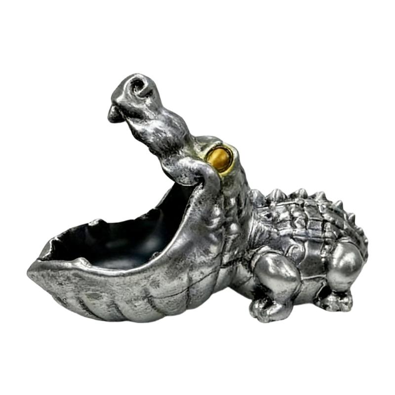 

Functional Alligator Designs Synthetic Resin Storage Bowl for Organizing Candy Keys and Small Objects as Home Accent серебряный