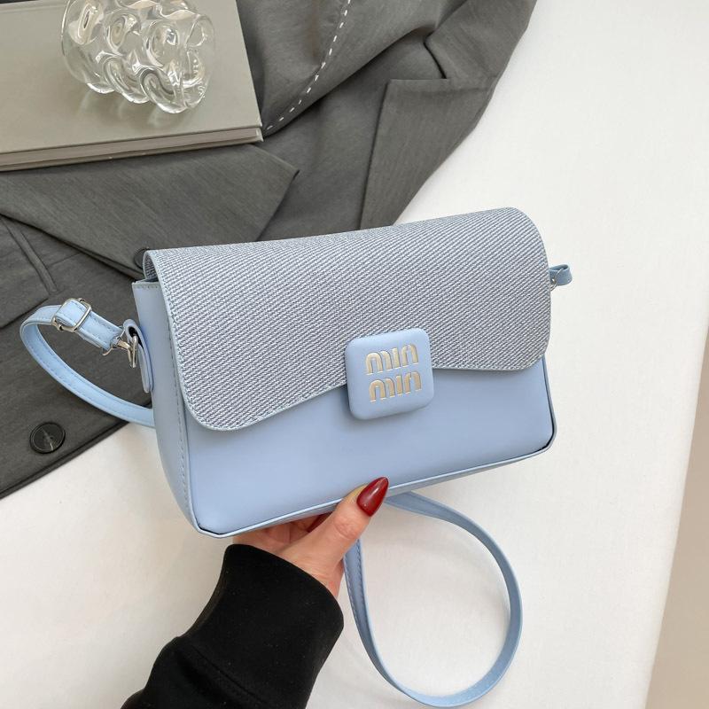 

2025 summer new simple high-value fashion portable fresh casual fashionable foreign style shoulder messenger bag синий