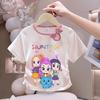 Children's Fairy Tale Witch Girls Group Bowtie Fashion Top - Summer Girls' Pure Cotton Short-Sleeved T-shirt