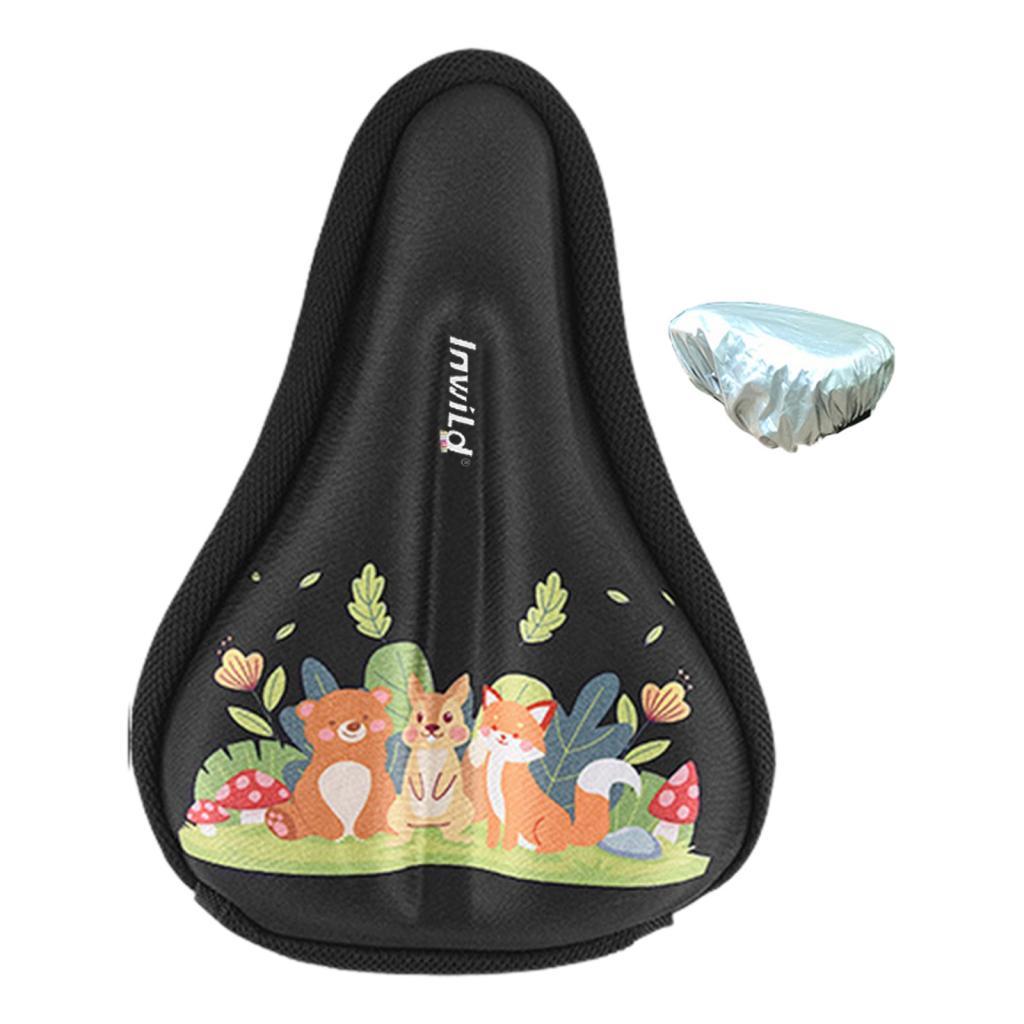 Kids Bicycle Seat Cushion Silicone Memory Foam Thickened Breathable Cycling Accessories Small Soft Bicycle Seat Protective Cover