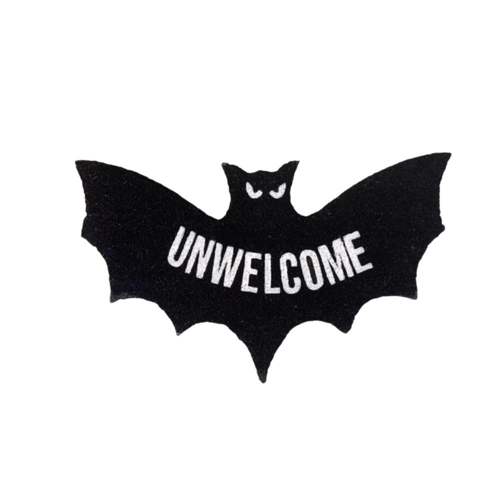 Non-slip Halloween Unwelcome Bat Doormat Faux Cashmere Halloween Decorative Carpet Bathroom