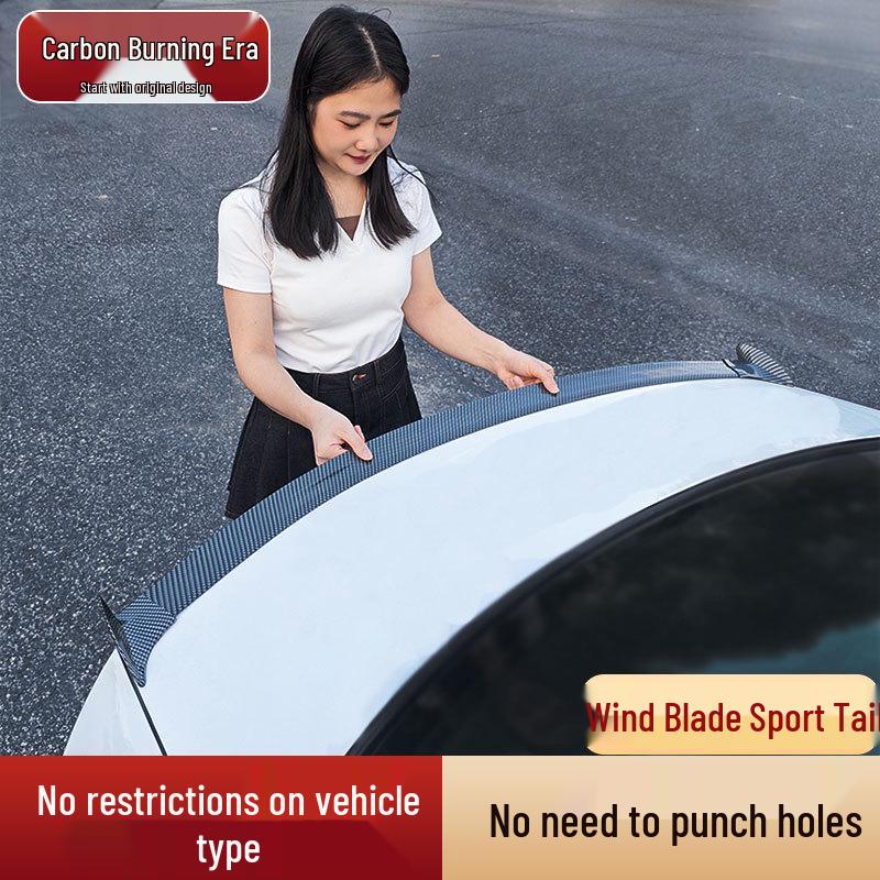 Universal Punch-Free Carbon Fiber Car Spoiler Wing