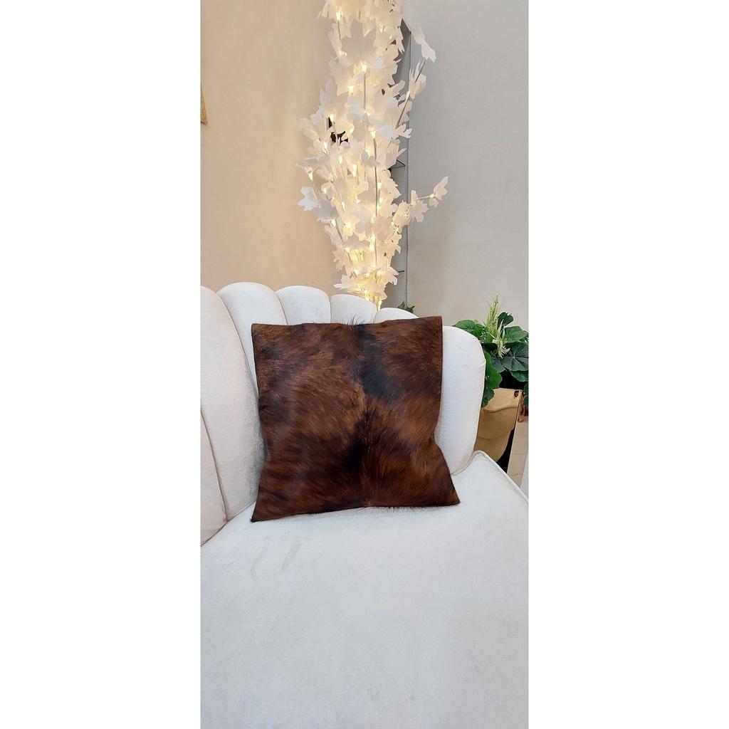 (Pack of 3) Cowhide Pillow Cover Brindle Cowhide Cushion Natural Hair On Throw Cushion Pillow Covers Genuine Cow Hide Real Original Skin Leather