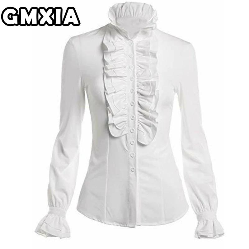 GMXIA Damska Moda Casual Rekreacja Jednolity Kolor Nadruk Długi Rękaw Bluzki i Koszule