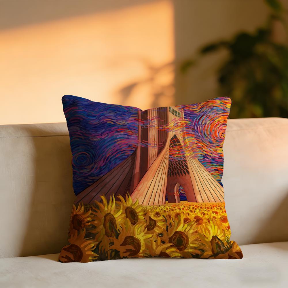 

Sunflower Cushion Cover Cozy Velvet Throw PillowSoft Warm Cushion For Sofa Bed 30X30cm