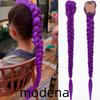 26inch Extra Long Synthetic Purple Braided Wig Shimmering Metallic Kids Christmas Costume Hairpiece Rumi Collection