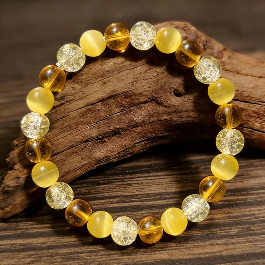 Bead Stone Bracelet, Vintage Multicolor Cardboard Lobster Clasp Bracelet Jewelry