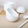 Pure White Ceramic Straight-Mouth Rice Bowl