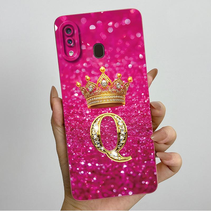 Phone Case for Samsung A20 a205 Galaxy a207 A20s Soft Silicone Crown Letters Back Cover for Samsung A20 A 20s A30 Bumper Shells