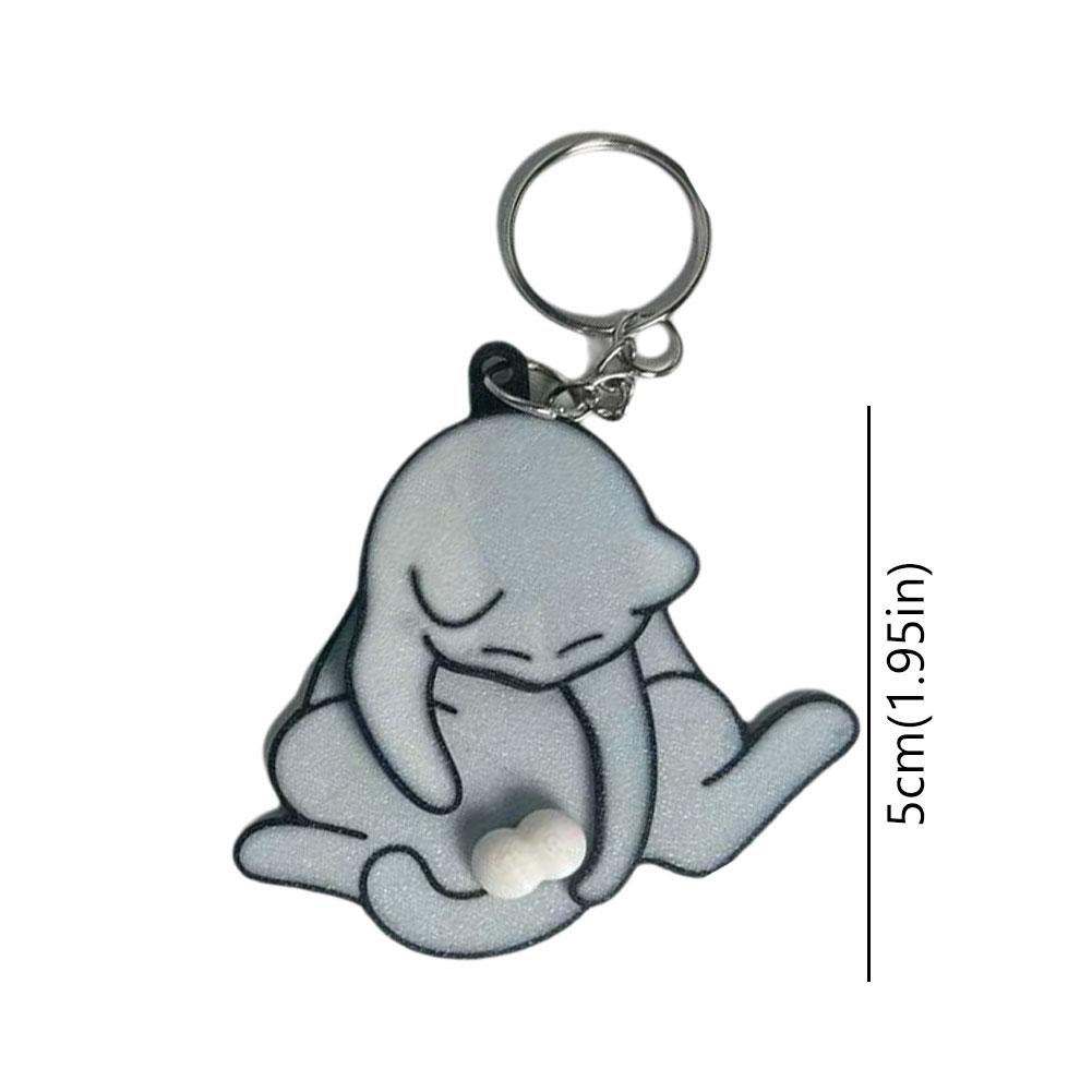 Creative Pull Play Egg Cat Keychain Pendant Cute and Funny Rotatable Acrylic Bag Pendant for Women Keyring Purse Car Accessories