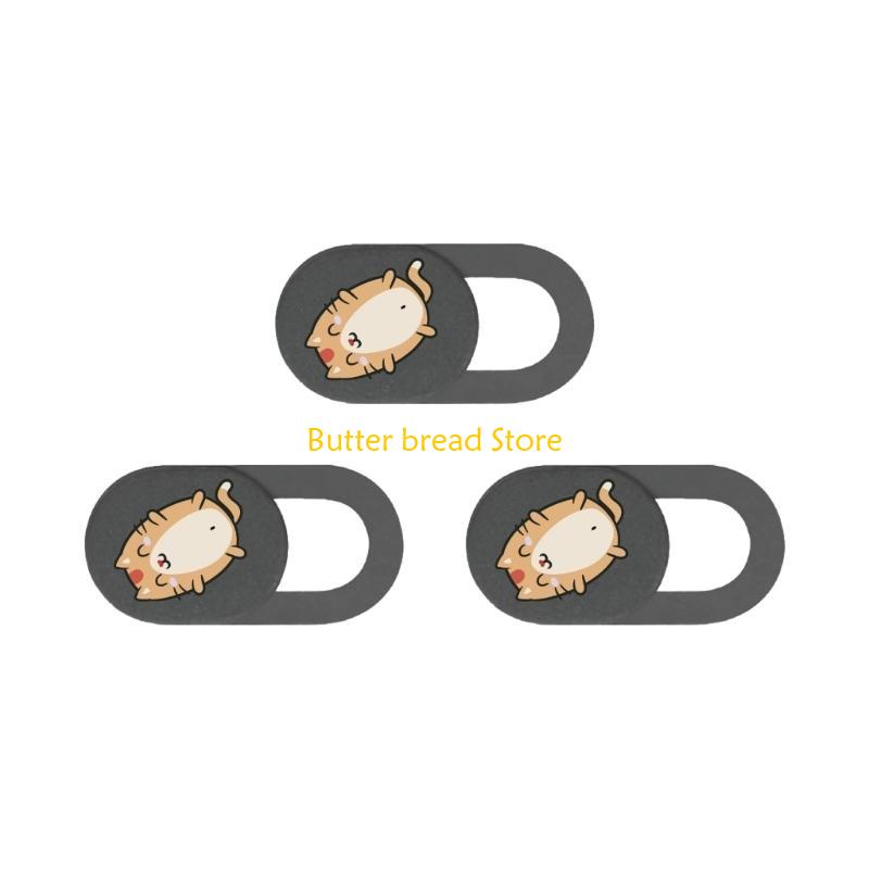 W89C 3pcs Camera Privacy Protector Sticker Webcam Cover Slide Universal Camera Cover