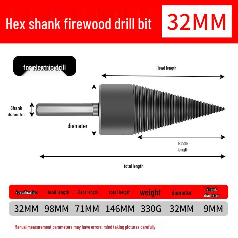 

Електричний свердло-розколювач для дров для домашнього використання - Великий інструмент для розколювання деревини