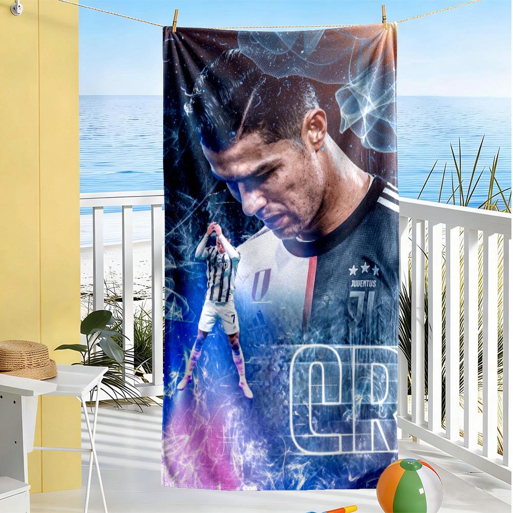 Ronaldo's Legacy Football Beach Towel Quick-Dry Soft Microfiber Comfortable Lightweight Suitable for Swimming, Gym, Camping, Yoga Vacation
