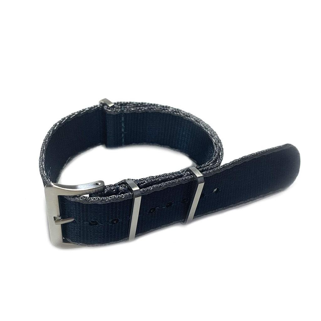 Watch Premium G10 Silk Touch Nylon 20mm Deluxe Nylon NATO Type Watch 20mm [Naval Co.] NATO-type Strap, Navy/Gray, Wide, Strap, Navy/Gray,