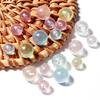 100/200pcs Imitation Pearl Acrylic Beads Plated Color No Hole Round Loose Spacer Beads For Jewelry Making DIY Bracelets Necklace