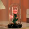 Luminous Eternal Rose Lamp with Lampshade Bedroom Bedside Lamp LED Flower Light  Anniversary Gift