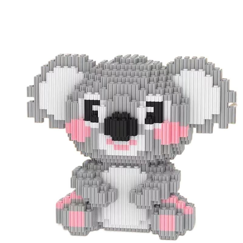 Schattige Koala Dier Bouwstenen Speelgoed Kleine Deeltjes Bakstenen 3D Puzzel Assemblage Voor Kinderen Verjaardagscadeaus Huis Ornament