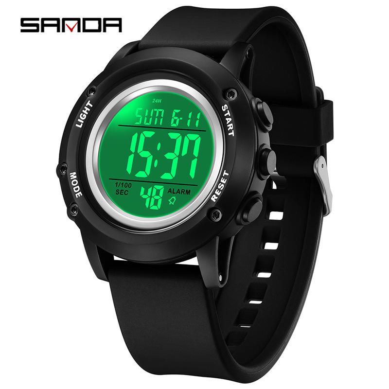 Sanda Wasserdichte Leuchtende Sport-Armbanduhr für Herren - Einfache Multifunktionale Elektronische Uhr