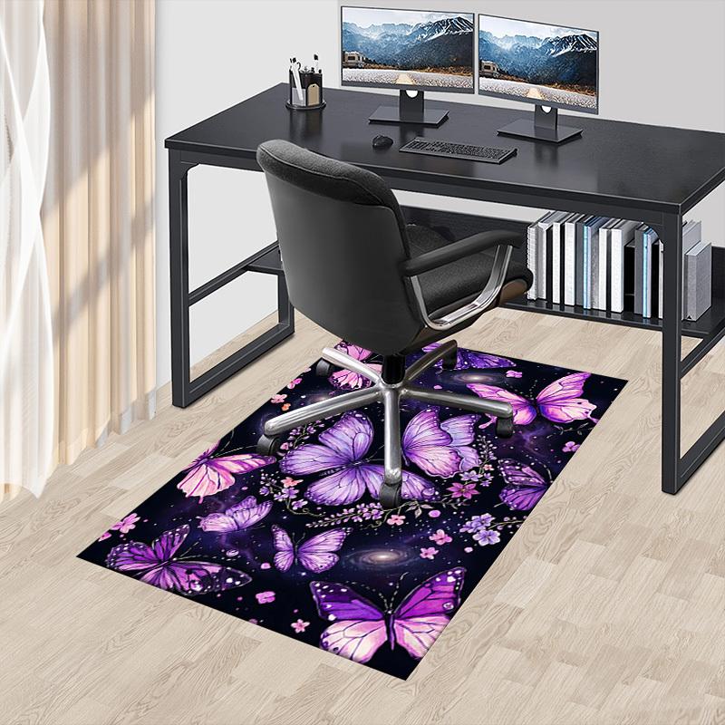 1PC Butterflies Flowers Non-Slip Floor carpet, Office, family, bedroom, Studio - Large Area Rug, Vibrant Colors, Longlasting Material-X446