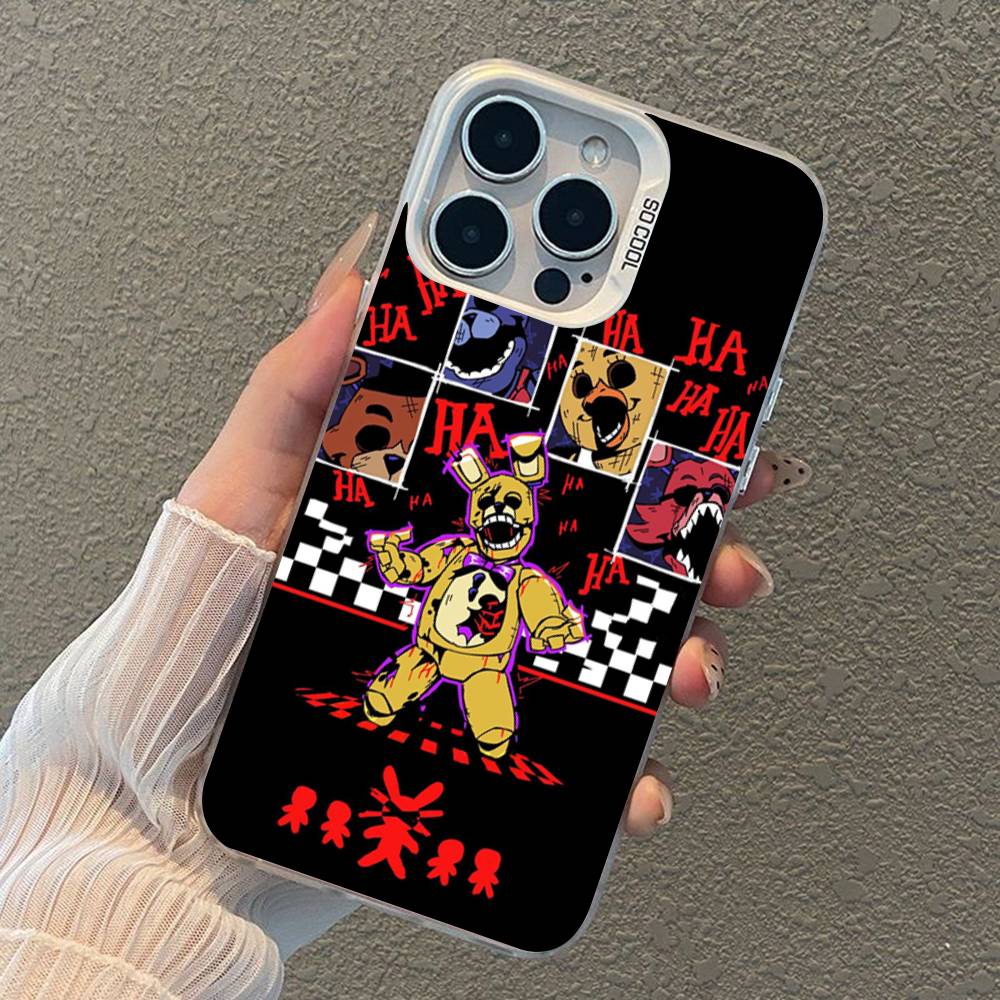 W-Fnaf-e-Fives-nights-At-Freddys Versilbert Innen Handyhülle Für iPhone 17 16 15 14 11 12 13 Pro Max Plus X XR XS Max Farbe