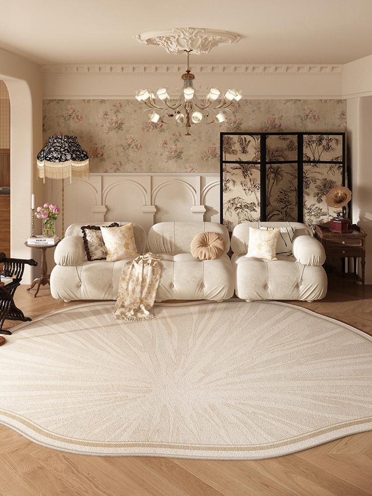 

French Retro Fluffy Soft Rug Irregular Carpet Luxury Plush Floor Mat for Living Room Bedroom Home Decoration 80*120cm