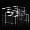 3Pcs Acrylic Shoe Display Risers Transparent Storage Rack for Lipsticks Foundations Eyeshadows Bronzers Blushes Primers Party