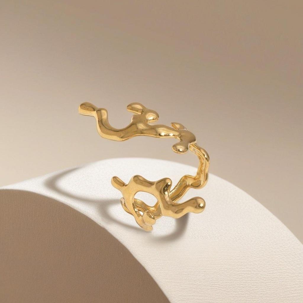 Eco-Friendly Women's Titanium Steel Resin-Style Open Ring