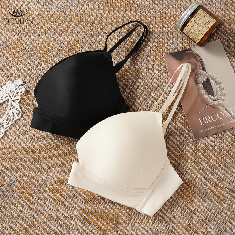 Nahtloser Damen Sommer Dünner BH Push-up und Vergrößert für Kleine Brüste Stützt Seitenbrüste und Verhindert Erschlaffen Bügellos Dünne Träger