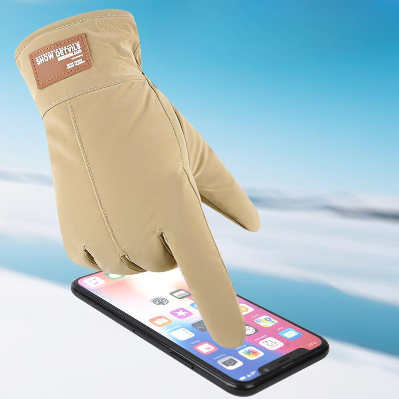 Winter Cycling Warm Gloves for Men with Velvet Thickened Waterproof and Windproof Touch Screen Driving Outdoor Sports Cycling Gloves