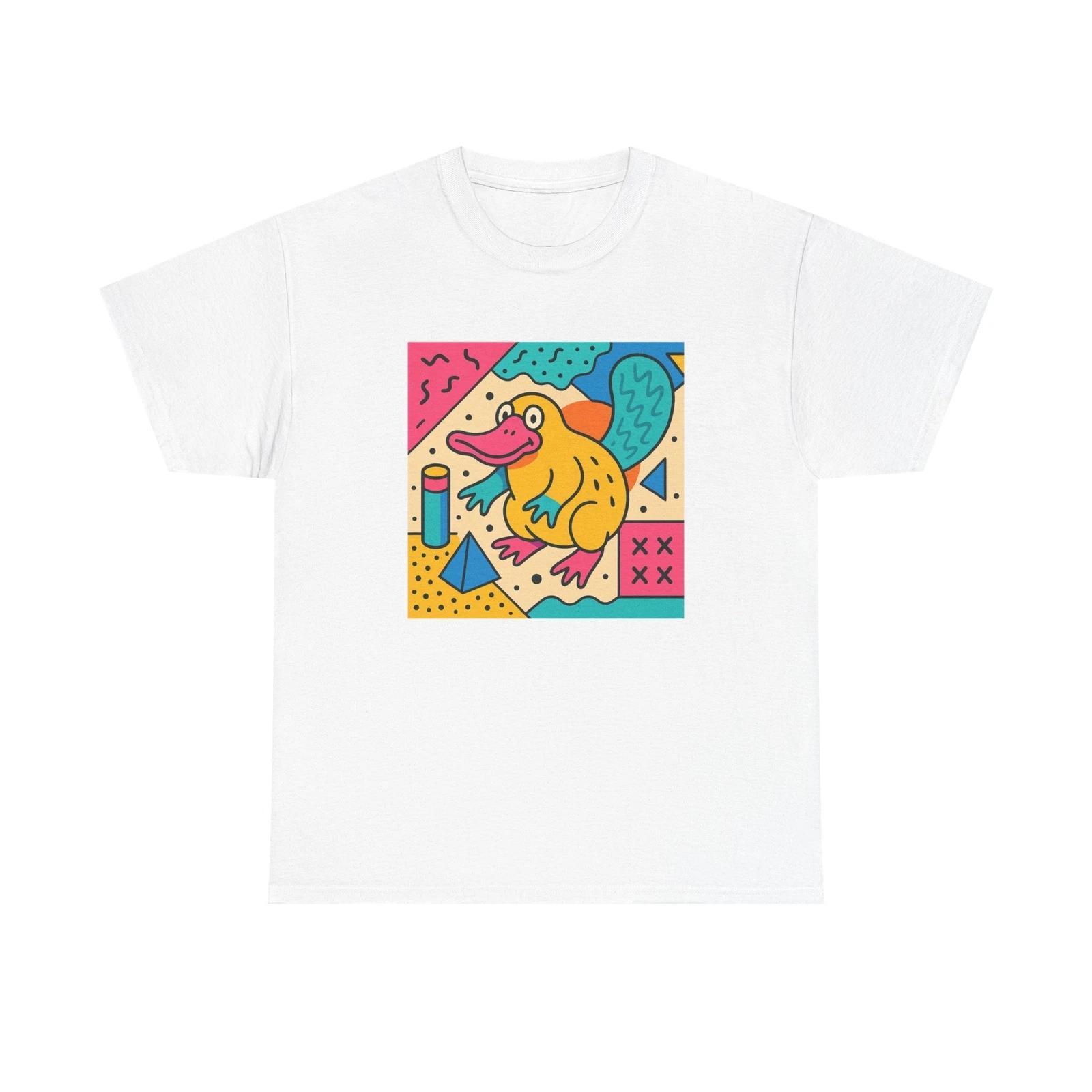 

Unisex Adult T Shirt Vintage 90s Style Platypus Whacky Post Modernism Retro NEW L