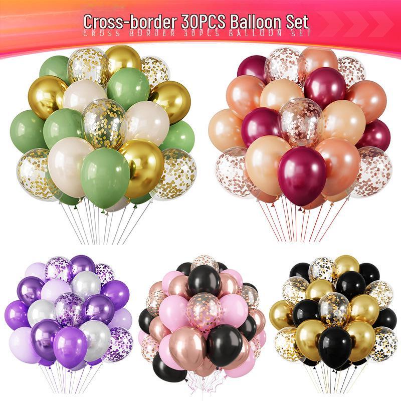 

30-Piece Colorful Sequin Balloon Set for Parties and Events