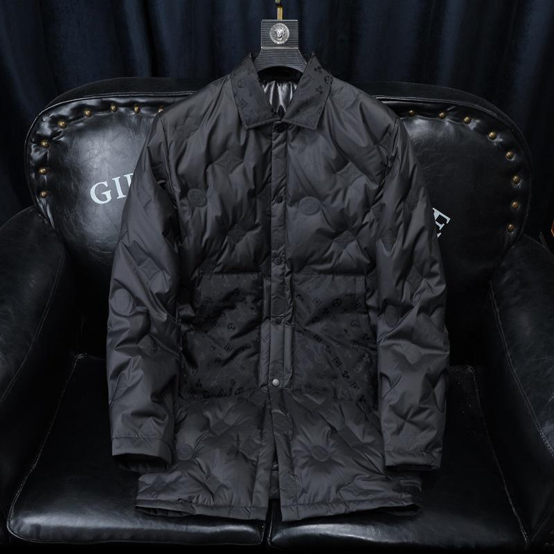2025 European Style Men's Casual Down Jacket with Turn-Down Collar