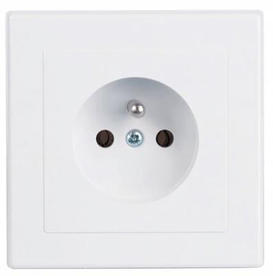 Single Socket with Grounding IP20 16A 250V Flush-mounted White