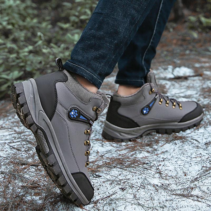New Fashion Brand Warm Men's Snow Boots Outdoor Sneakers Plus Size Man Winter Plush Boot Waterproof Ankle Boots High Top Shoes