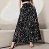2025 Women's Long Waist-Cinching Midi Skirt with Draping Design – Summer Style