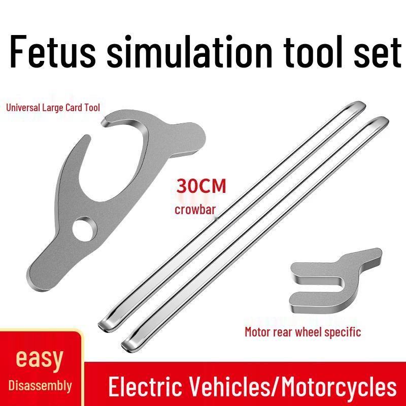 3-teiliges Newcomer Exklusiv Reifenreparaturset: Ausbauwerkzeug, Brecheisen, Vakuum-Reifendrücker