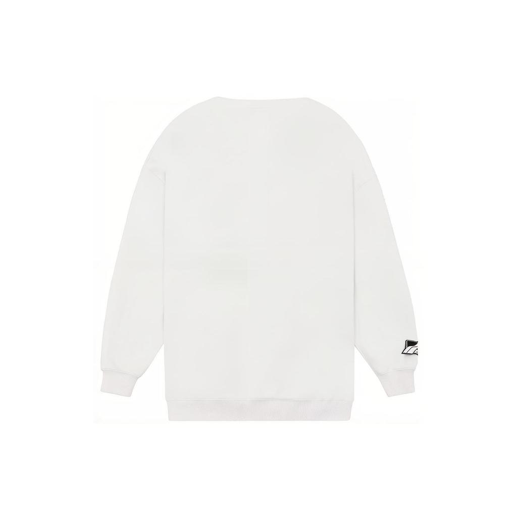 We11done Ss22 Solid Color Double-Breasted Rhinestone Logo Round Neck Long Sleeve Pullover Sweatshirt Unisex sweatshirt White WD-TS1-22-538-U-WH