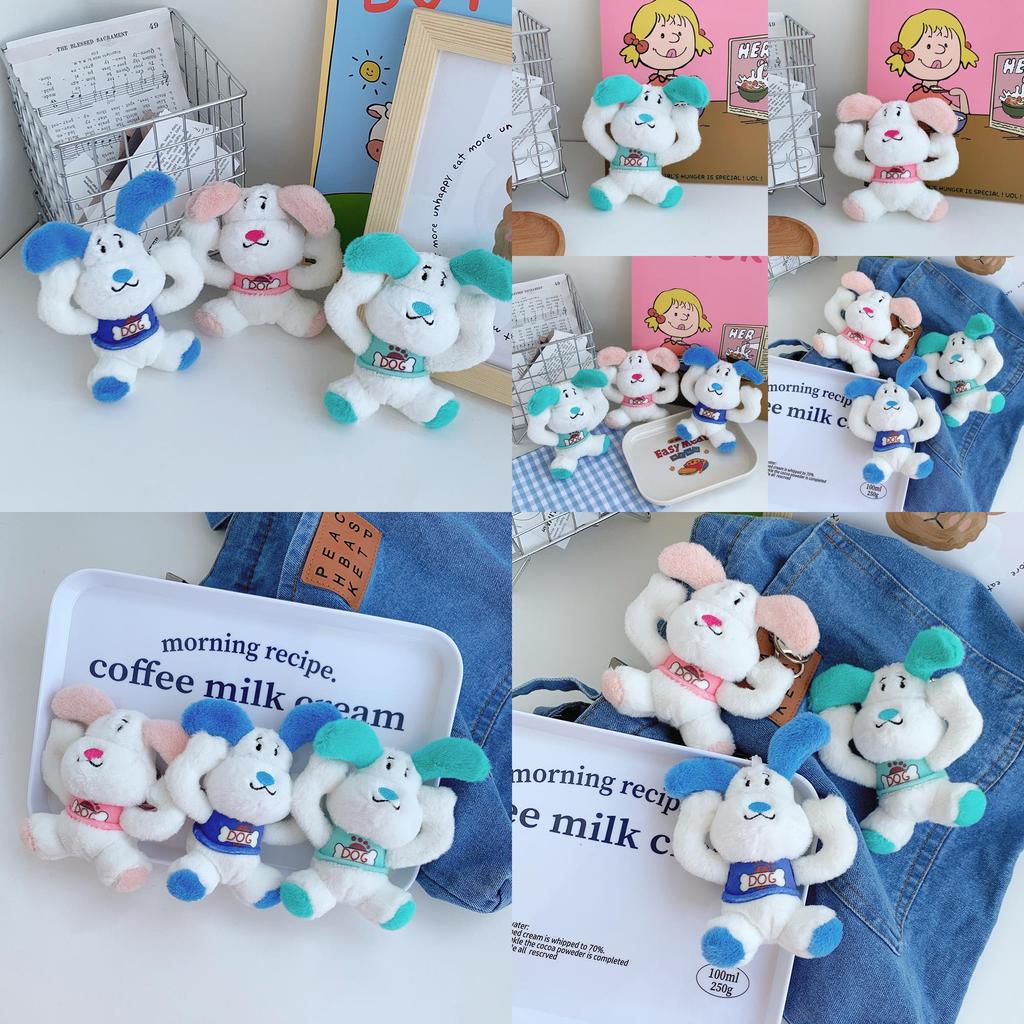 Entzückender Plüschhund-Schlüsselanhänger im koreanischen Stil Niedliches Cartoon-Spielzeug Geschenk für Schüler