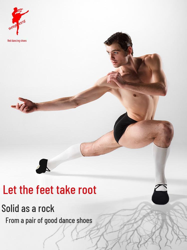 Children's and Adults' Red Canvas Ballet Shoes - Soft Sole Cat Paw Design for Dance Practice