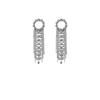 S925 Silver Geometric Rhinestone Tassel Earrings - Sparkling Diamond Round Long Design
