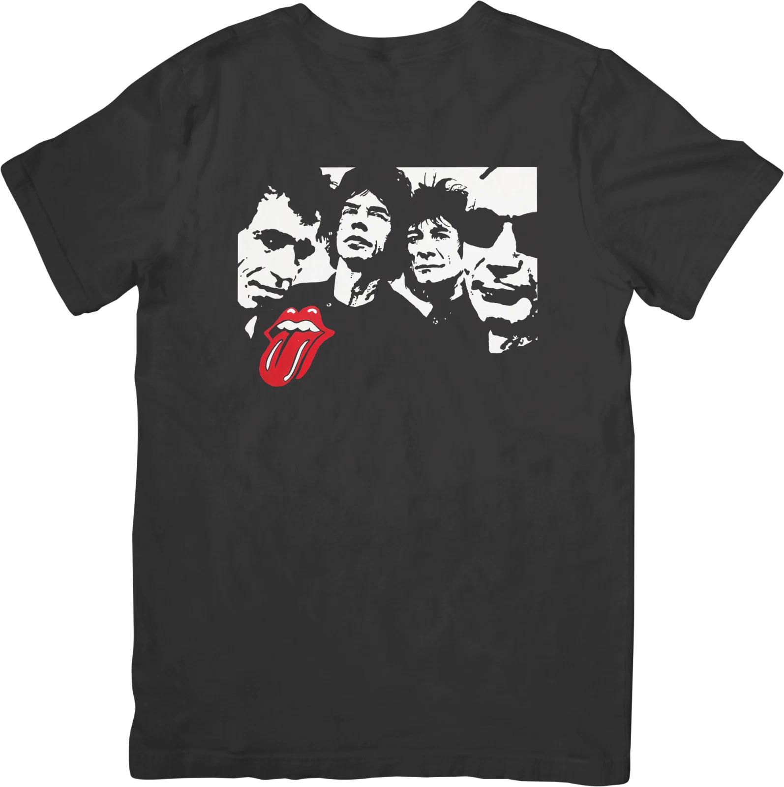 

The Rolling Stone 1 Музыкальная футболка из качественного хлопка для мужчин и женщин Черная 4XL