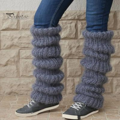1 paire de chaussettes d'hiver pour mollet, confortables, épaisses, tricotées, couleur unie, antidérapantes, chaudes, jambières, bottes JK, bas, couvre-bottes Lolita, couvre-pieds chauffants