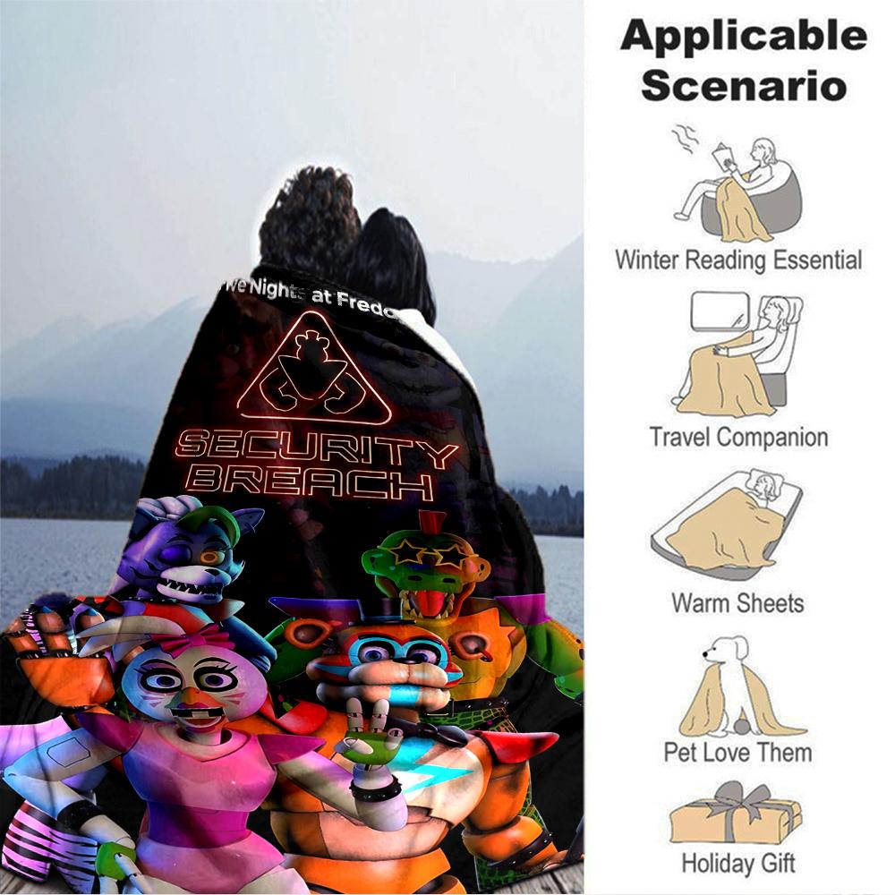 Fnaf Security Breach Horror Blanket Soft Throw Blanket For Home Bedroom Bed Sofa Travel Office Solid Christmas Blanket