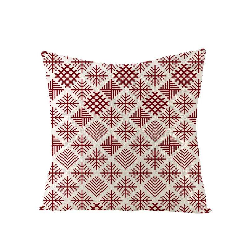 Christmas Linen Pillowcase Home Holiday Decoration Gift Pillow Cushion Cover
