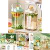 Large Capacity Modern Simple Style Ice Water Pitcher With Tap Green/white