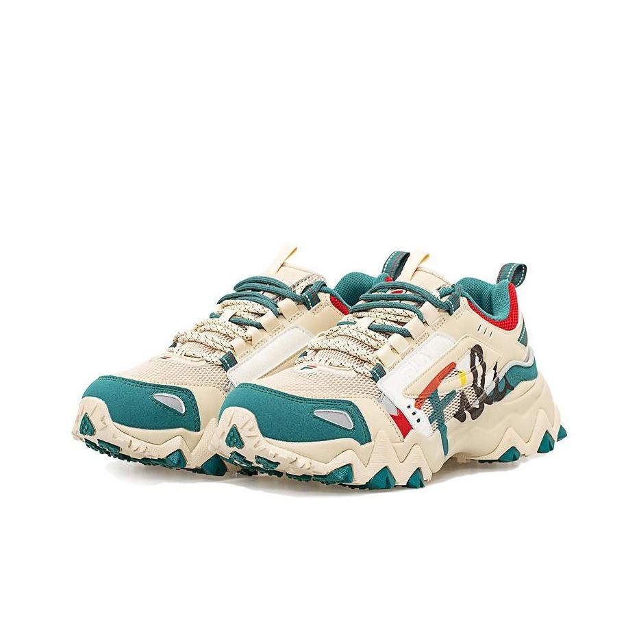 Fila Oakmont Mesh Bequem Vielseitig Niedrig geschnitten Lifestyle Freizeit Schuhe Damen Sneaker Tief-Wald-Grün T12W031101FAD