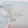 Silver Plated CZ Butterfly Ear Climber Earrings, Sparkling Multi-Butterfly Crawler Studs for Women