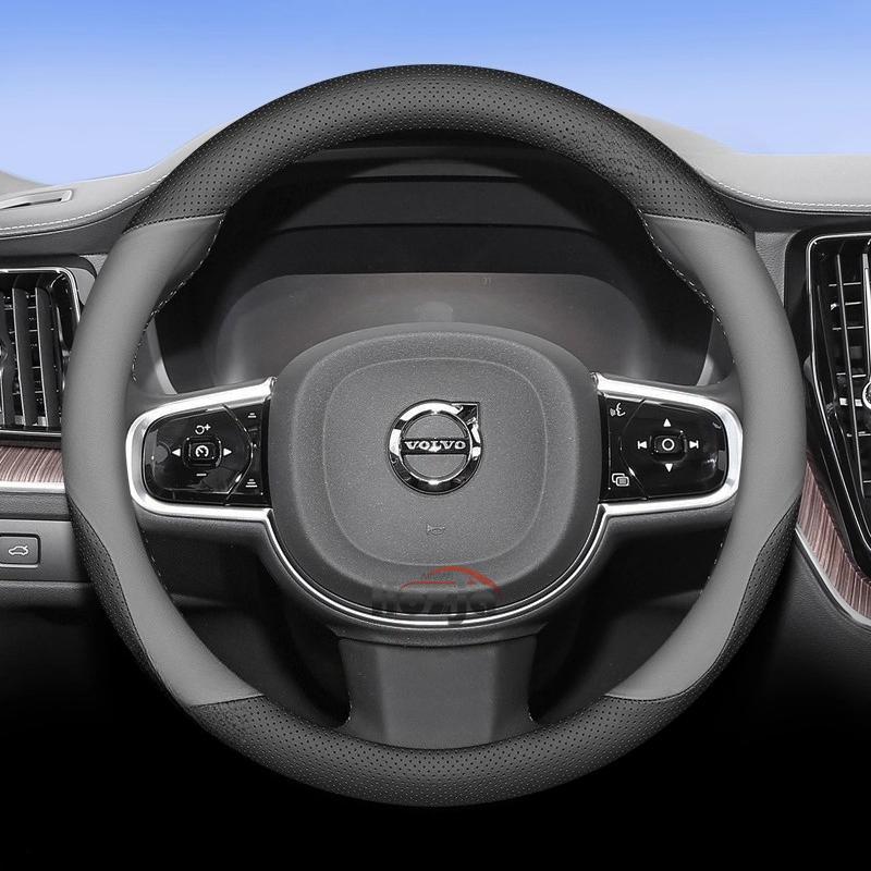 Leather Car Steering Wheel Cover for Volvo EX90 EM90 S60 EC40 EX40 XC40 ES90 XC90 S90 XC60 V90 V60 B4 B5 B6 T4 T5 T6 T8 D4 D5