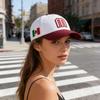 Mexico M Letter Embroidered Baseball Cap Adjustable Cotton Polyester Blend Sunhat For Men Women Kids